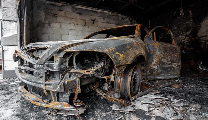 burned out cars garage fire restoration